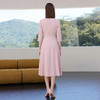 IWY/春秋新款粉色连衣裙女气质通勤时尚简约纯色西装裙Q1265-P 商品缩略图4