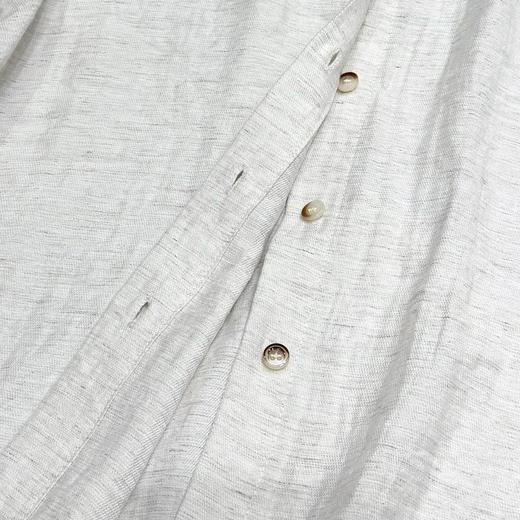 F031001早春新款法式气质百搭亚麻木耳边立领长袖衬衫 商品图12