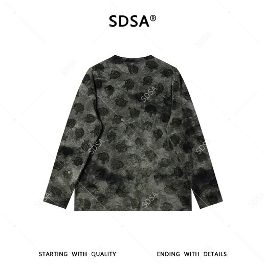 26T120SDSA男装2026新款高贵轻奢时尚扎染植绒花卉圆领长袖T恤百搭简约 商品图5