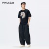 PINLI品立2026夏季新款男士马年烫画烫钻圆领落肩短袖T恤上衣潮牌BG262111016 商品缩略图1