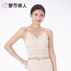 都市丽人背心无罩杯薄蕾丝花边背心长抹胸有杯垫时尚美搭LVC2A5 商品缩略图1