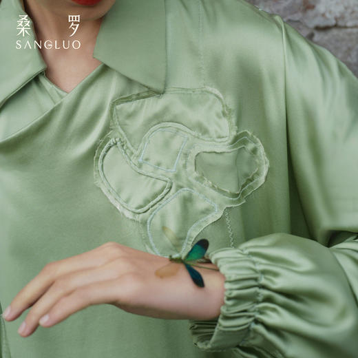 高定芳华』桑罗23姆米重磅国风睡衣套装桑蚕丝女家居服 商品图1