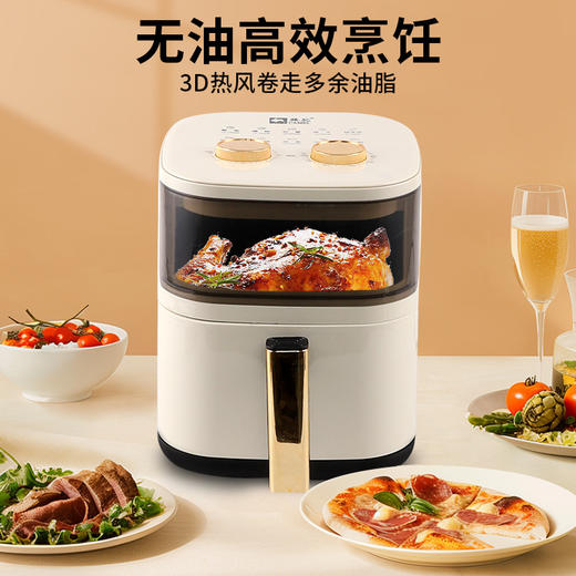 骆驼可视空气炸锅 免翻面电烤箱 一体家用6L大容量多功能全自动智能空气炸锅 商品图3