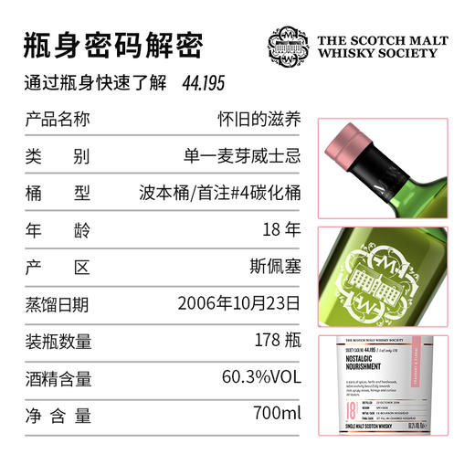 【SMWS】  44.195  怀旧的滋养 18年 单一麦芽 威士忌 洋酒 商品图2