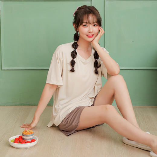 ³太舒服了【带胸垫的家居服】睡裙&短袖套装 防凸点防腋下走光（仅遮点不包裹不承托） XN03-CRMM-FH 商品图2