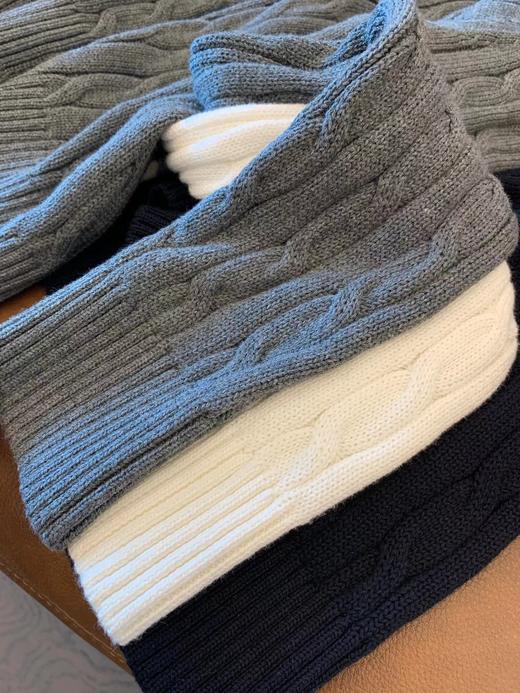 F031049早春POLO翻领绞花编织针织纽扣开衫外套 商品图3