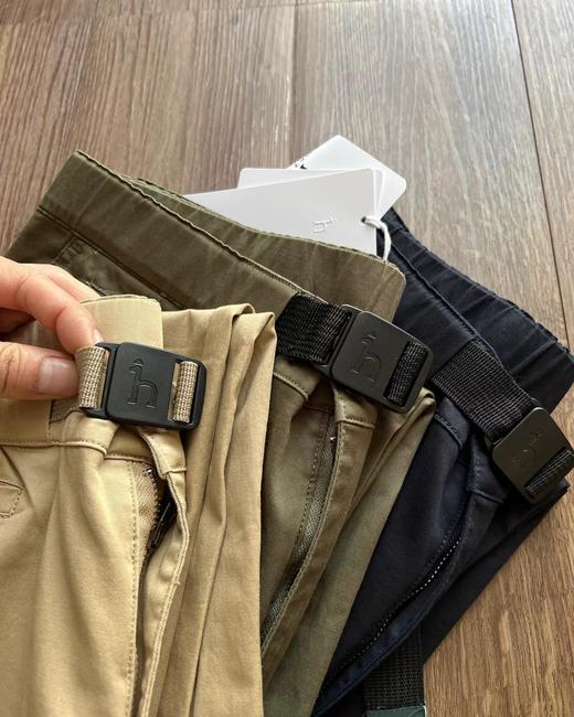 F031046春季新品时尚纯色简约棉质休闲裤宽松男士长裤潮 商品图3