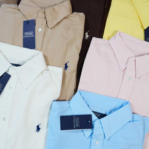 【秒杀价已调 直接拍】原单 Polo Ralph Lauren 亚麻女士 小马标刺绣 长袖衬衫 把夏日海风穿在身上 商品图4