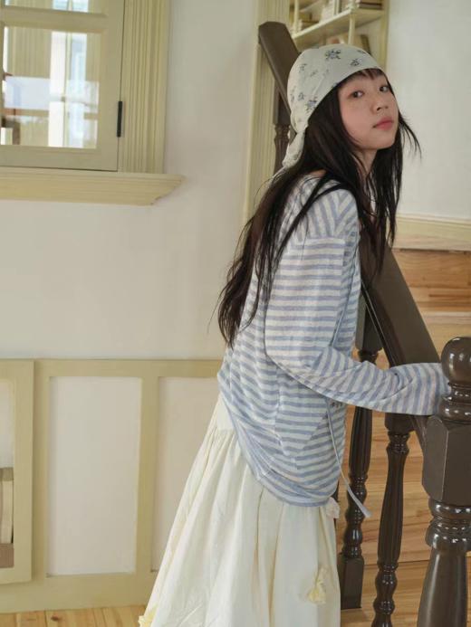 nothe Case布然/NC261819L/「收藏画册」条纹藤蔓印花绑带T 商品图1