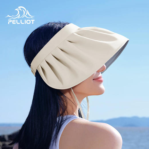 伯希和户外防晒帽女夏彩胶遮阳空顶骑行遮脸大帽檐太阳贝壳帽子 商品图0