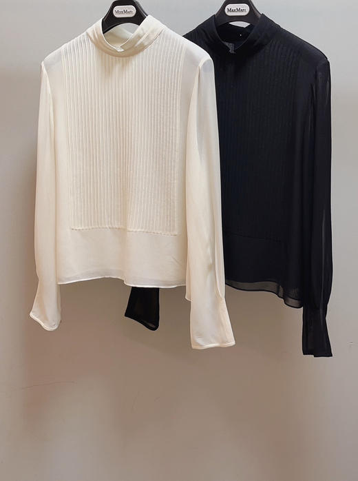 310-4 渠道圆正 小禾爆款 真丝乔其 小立领 塔可边 花苞绣 精致气质衬衫 从春穿到夏 自留XL 商品图11