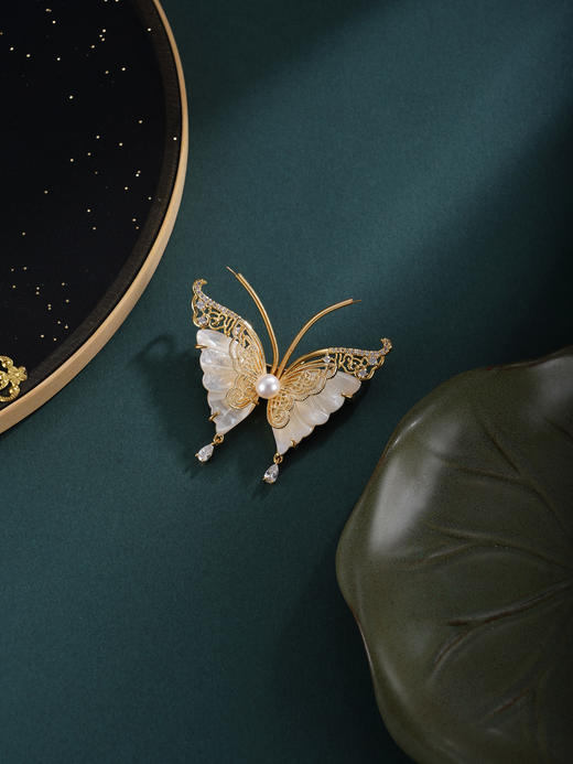 子佩集【蝶恋芳华】珍珠惜王妃胸针【XXXZ266】蝴蝶镀金2602 商品图2