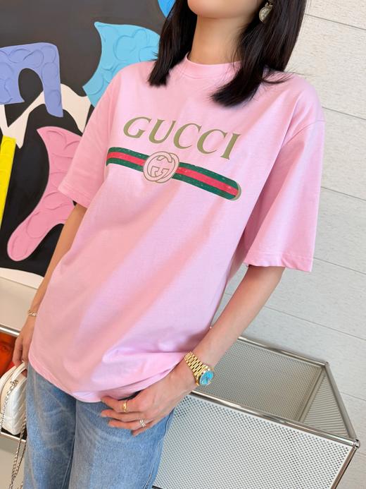 古驰26春夏新款复古回归 复刻经典织带印花短袖（三色可选） 商品图12