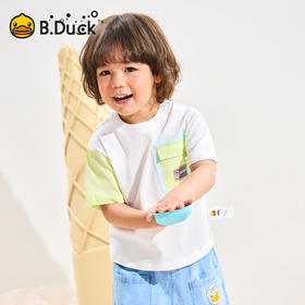 [驱蚊抗菌]bduck小黄鸭童装男童T恤宝宝短袖夏装纯棉儿童上衣薄款90-150 BF2701095