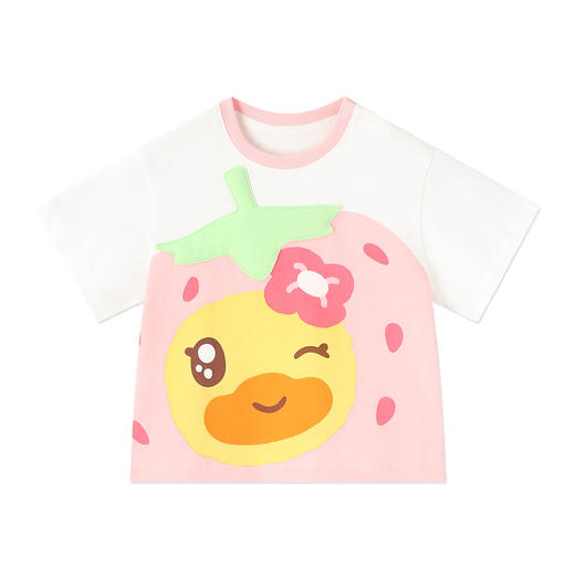 [抗菌驱蚊]bduck小黄鸭童装宝宝短袖T恤女童夏装纯棉儿童半袖上衣90-150 FF2701071 商品图3