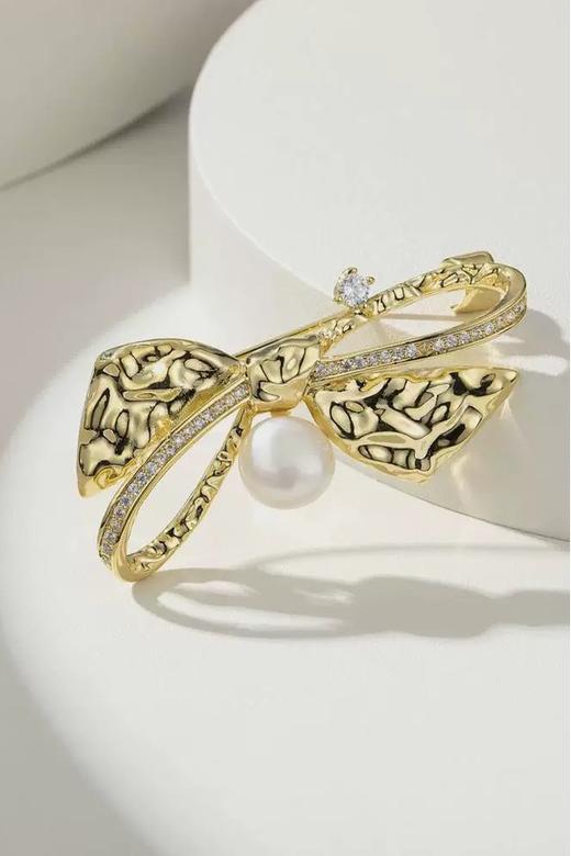 ESTACIA 优雅气质珍珠蝴蝶结精致配饰胸针 21751 商品图0