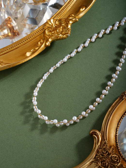 子佩集【流金纪年】珍珠惜王妃项链【XXXL017】法式编织镀金2602 商品图4