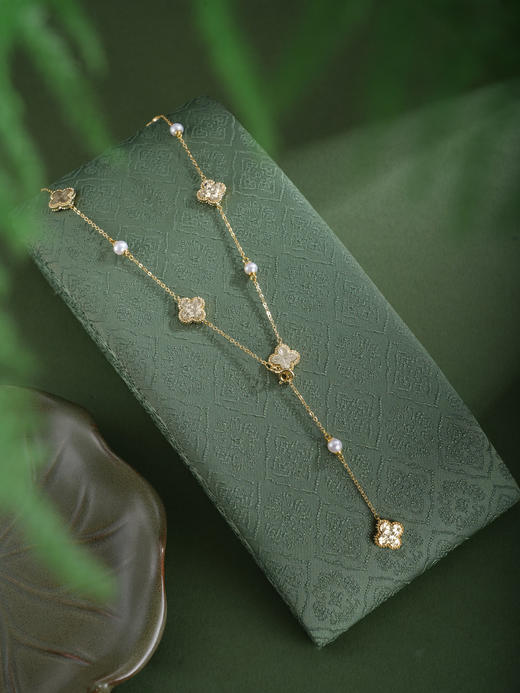 子佩集【四叶星芒】珍珠惜王妃项链【XXXL020】镀金四叶草2602 商品图5