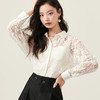 剩S/M/L/XL 芳外春季新款气质淑女蕾丝衬衣镂空设计感白色长袖衬衫女0234 商品缩略图3