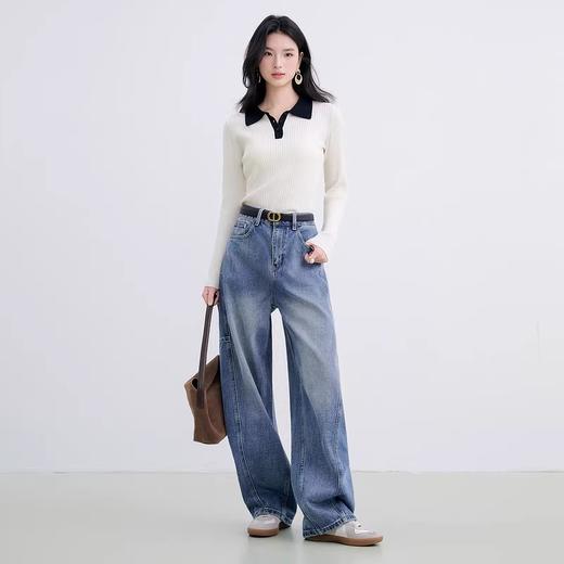 进口匹马棉 时髦先峰轻解构分割切线牛仔裤 宽松弧线 立体有型  2931 商品图8