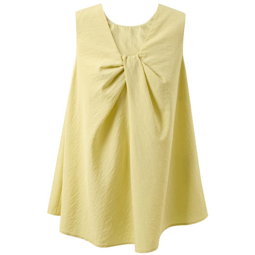 三彩2026夏季新款扭结小衫V领设计感无袖上衣宽松小清新M 商品图4