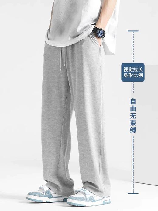 春季垂感裤子男春秋男士直筒休闲长裤宽松阔腿男裤运动裤卫裤 商品图1