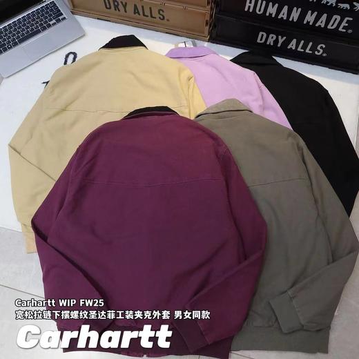 F031012宽松拉链下摆螺纹男女同款软化细腻帆布质感工装克外套 商品图1