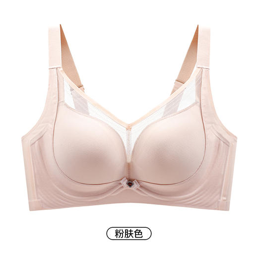 爱帝拼接蕾丝文胸轻薄大胸显小无钢圈内衣 商品图5