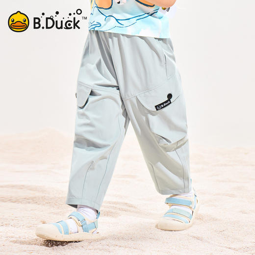 bduck小黄鸭童装男童裤子防蚊裤夏季薄款儿童工装裤中小童长裤子90-150 BDF2757597 商品图0