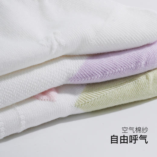 【满3双/19.9元】【秀黛】女士休闲短筒袜棉聚酯纤维氨纶立体提花网眼透气女士袜子W5220012T【门店同款】 商品图1