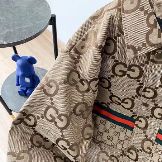 F031010复古拼接双G提花满印logo拉链帅气百搭翻领开衫外套 商品图7