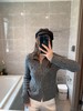 F031049早春POLO翻领绞花编织针织纽扣开衫外套 商品缩略图13