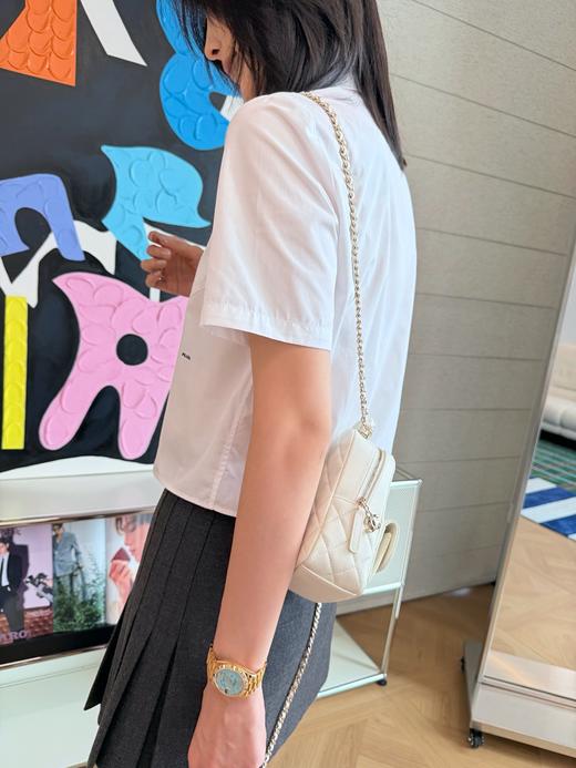 普拉达白色简约短袖休闲衬衣（ 商品图7