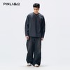 PINLI品立2026春季新款男士宽松打底上衣圆领落肩索罗娜长袖T恤潮GD262111021 商品缩略图1