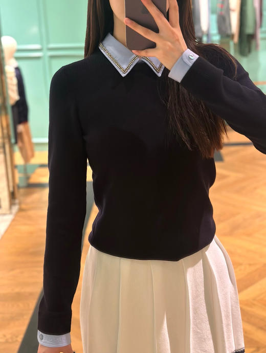 古驰海军蓝假两件羊毛针织衫 商品图11