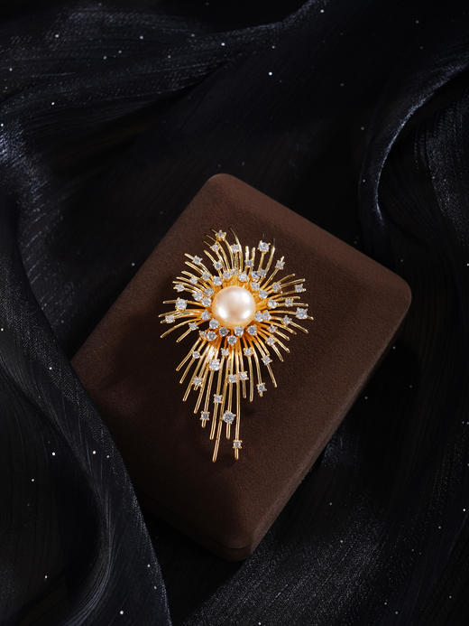 子佩集【热恋烟火】珍珠惜王妃胸针【XXXZ254】烟花镀金2602 商品图2