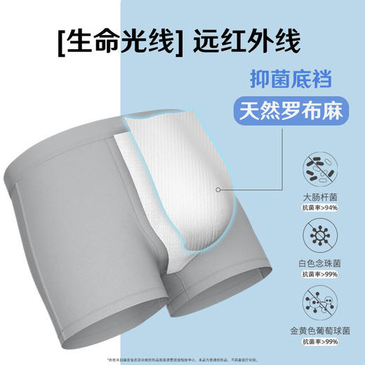 【底裆】罗布麻面料男士四角保健内裤罗布麻远红外保健内裤 商品图3