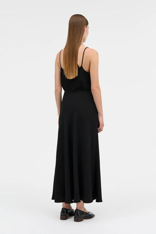 Mark Kenly Domino Tan 26SS 黑色绉纱TATIANNA斜裁吊带上衣 商品图3