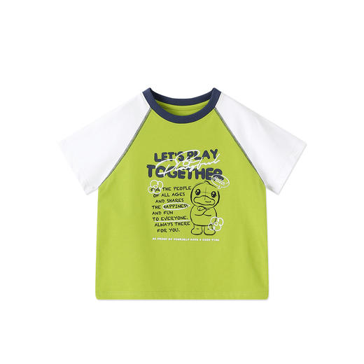 [冰感]bduck小黄鸭童装男童短袖T恤儿童圆领薄款半袖透气运动夏装110-160 BF2701042 商品图3