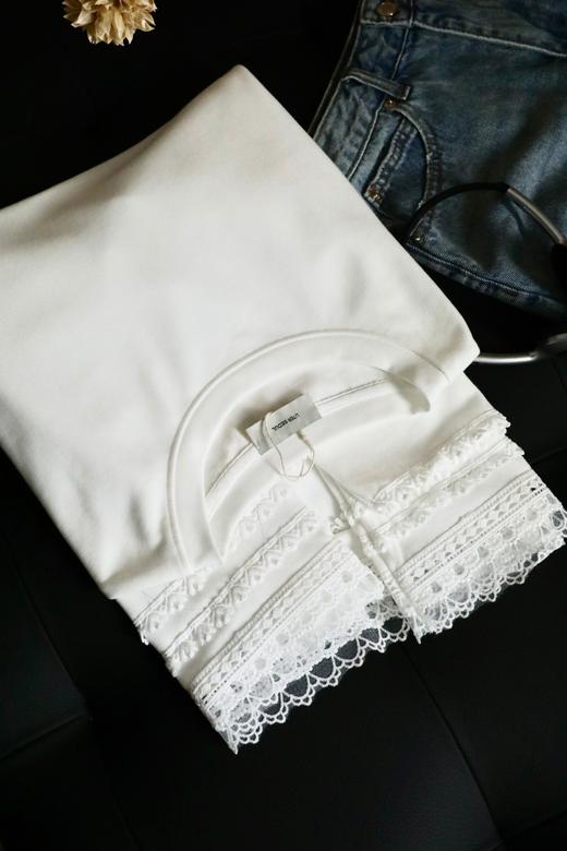被问爆的叠穿神器｜白色蕾丝内搭宽松长袖打底T恤 商品图11