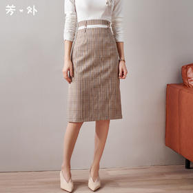 剩S/M/L 米思阳新款腰带扣设计感西装裙小清新高腰半截裙8T21AI0114