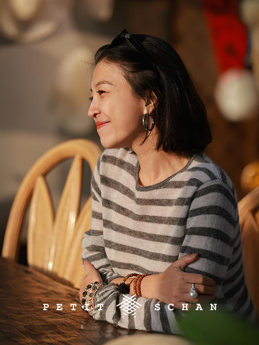 Petit Schan小闪 CLO#1069 Wind's Slumber 风眠 意大利进口羊驼毛条纹套头衫 商品图1