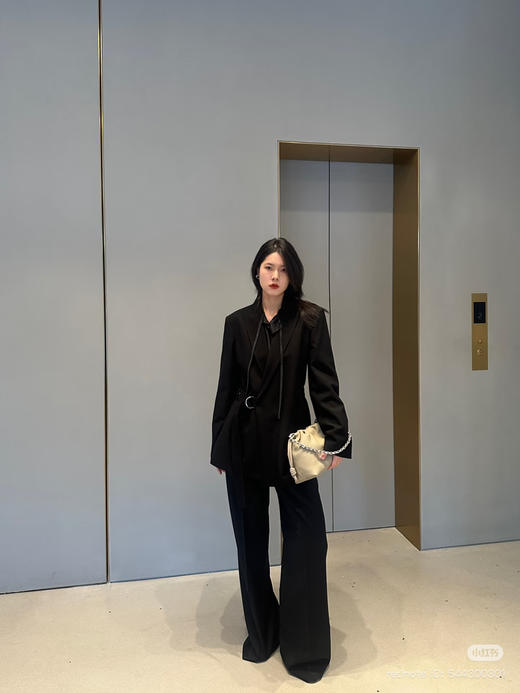 310-9 独家圆正 lew设计感斜扣 垂坠感羊毛西装 西裤 我穿38码西服 商品图2