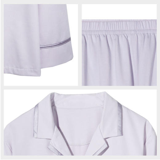 【119元超值新品】【秀黛】女翻领经典杯垫长袖套装女士爽立棉挺括春秋睡衣家居服W1551012T【门店同款】 商品图4