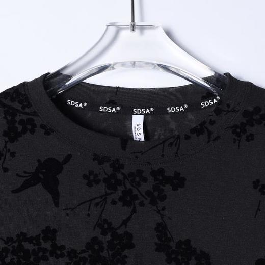 26T112SDSA男装2026新款高贵轻奢时尚扎染植绒花卉圆领长袖T恤百搭上衣 商品图2