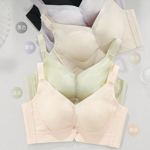 ZYQ-503  缎面文胸小胸聚拢无钢圈舒适纸片杯薄款透气防走光调整型无痕文胸（单件） 商品图2