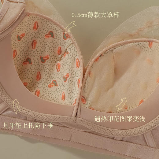 ZYQ-563  大胸聚拢内衣莫代尔舒适薄款透气蕾丝性感上托收副乳无磁调整文胸（单件） 商品图2
