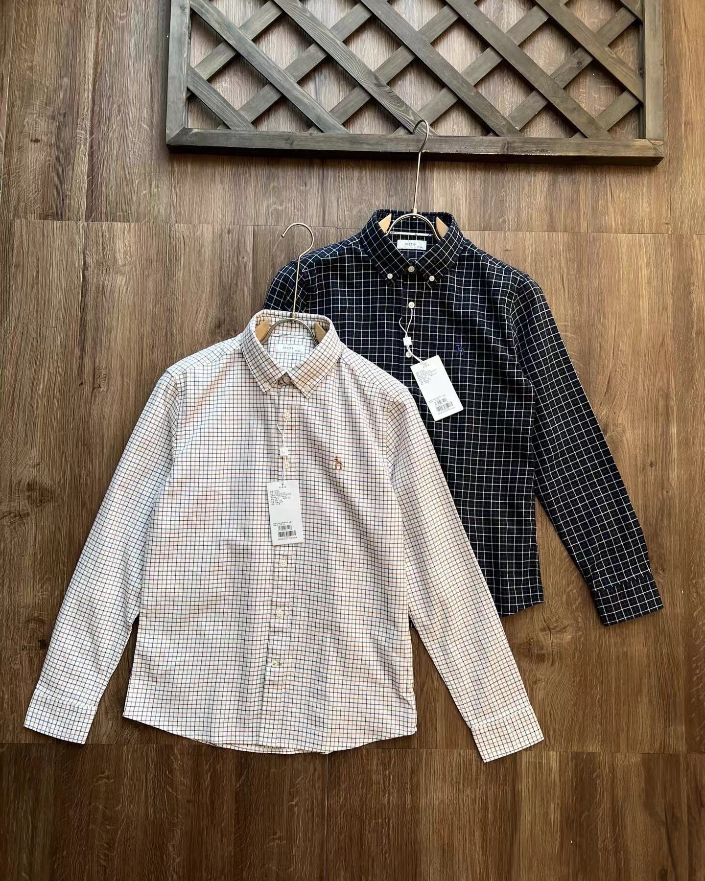 F031045新品男装时尚休闲百搭舒适通勤格子衬衫上衣