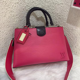 Lv Kleber 玫红 水波纹牛皮 小号 手提 斜挎包