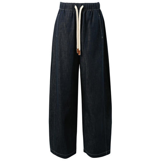 三彩2026夏季新款美式复古休闲裤牛仔裤高腰宽松气球裤九分裤M 商品图4